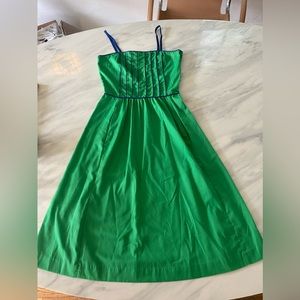 J. G. Hook 70’s Green with Blue Piping Cotton Sundress